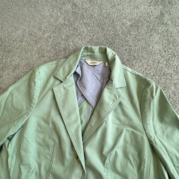- L.L. Bean Cotton Blend Sage Green Blazer Spring Summer MED Petite     - U2113 - Picture 4 of 4